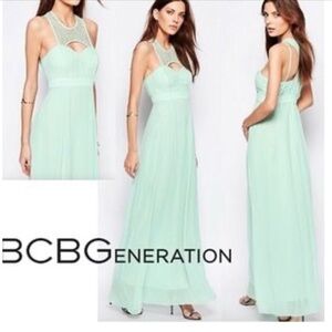 BCBGeneration Light Green Maxi Dress